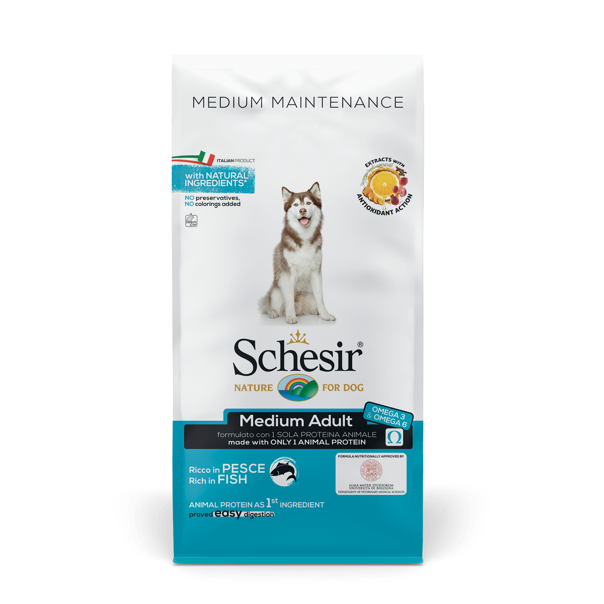 Schesir Dry Line - Dog - Medium Maintenance mit Fisch 3 kg