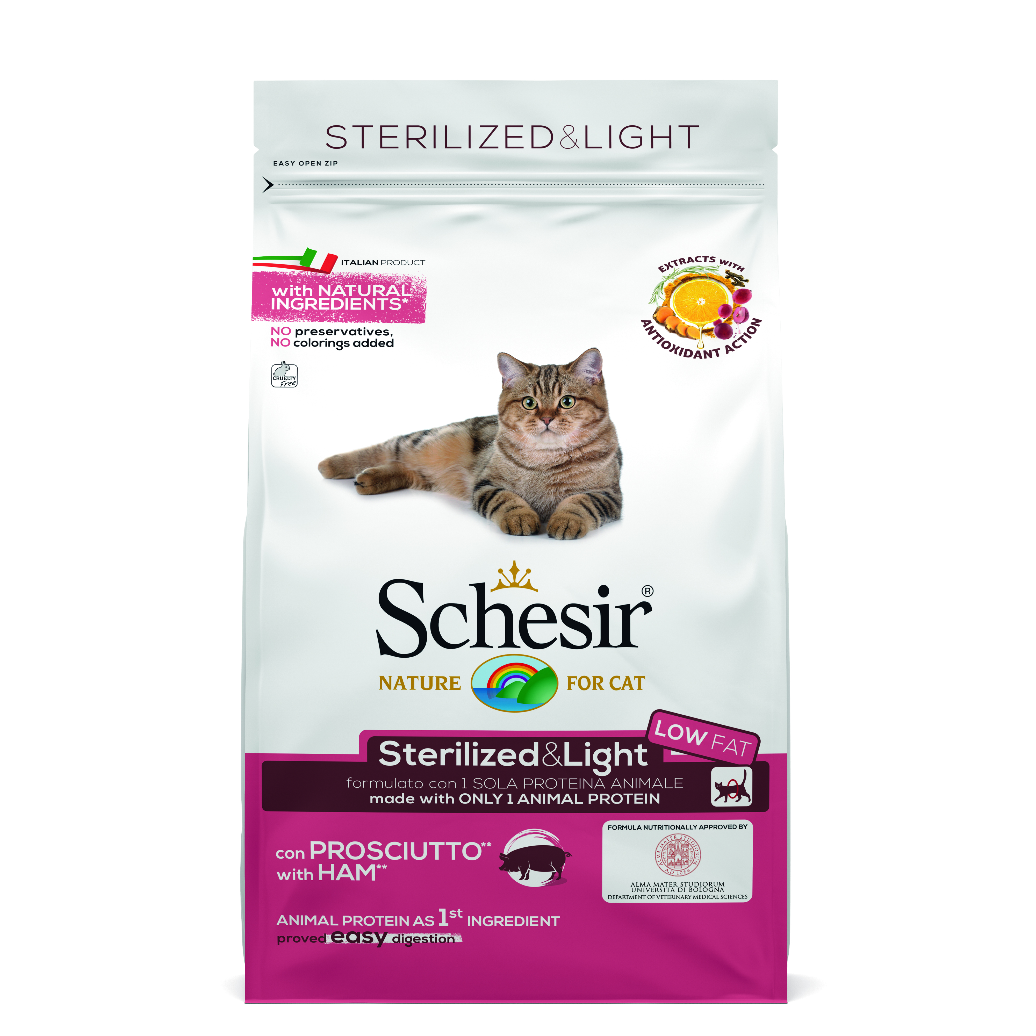 Schesir Dry Line - Cat sterilized - Light mit Schinken