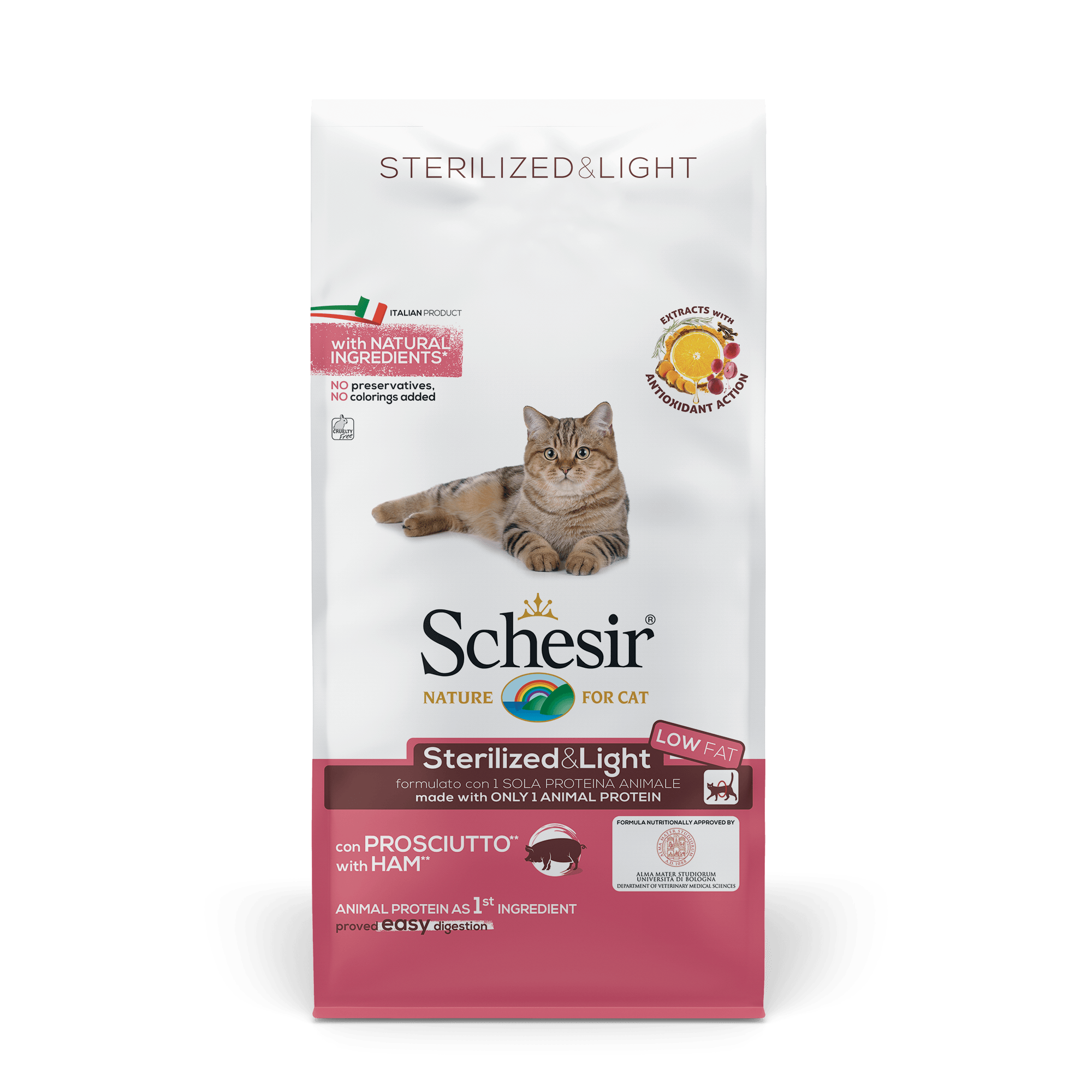Schesir Dry Line - Cat sterilized - Light mit Schinken 1,5 kg